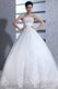 Ball Gown Strapless Lace Appliques Wedding Dress with Chapel Train