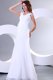 Column Square Chiffon Ruching Floor-length Wedding Dress