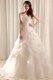 Strapless A-line Hand Made Flowers Sweep Train Wedding Dress