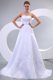Strapless A-line Sweep Train Wedding Dress with Appliques and Beading