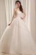 Strapless Ball Gown Floor-length Wedding Dress with Beading and Flowers