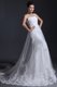 Strapless Mermaid Lace Appliques Wedding Dress with Chapel Train