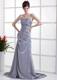 Beading Decorate Bust Grey Taffeta Brush Train 2013 Prom Dress