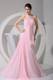 One Shoulder Pink Chiffon Floor-length 2013 Prom Evening Dress