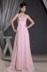 Simple Straps Baby Pink Beading Decorated Prom Evening Dress