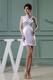 Asymmetrical Column Mini-length White and Black Nightclub Dress