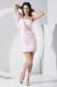 Latest Light Pink Column One Shoulder Mini-length Nightclub Dress