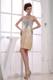 Gold and Silver Paillette Column Sweetheart Short Nightclub Dress