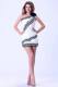Sexy Beaded One Shoulder For White Mini-length Nightclub Dress