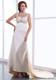 Beading and Ruching Champagne Watteau Train Straps 2013 Prom Dress