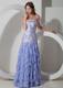 Lilac Beaded and Ruffled 2013 Pretty Celebrity Dresses Strapless