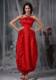 2013 Discount Red Column Strapless Long Bowknot Celebrity Dresses