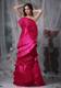 Pretty Hot Pink Celebrity Dresses with Column Sheath Strapless Ruching