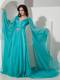 Fashionable Empire V-neck Beading Long Sleeves Celebrity Dresses
