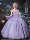 Classical Ball Gown Straps Party Girl Dress in Lavender