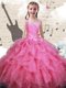 New Style Beading and Ruffles Party Girl Dress in Watermelon