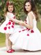 Classical Embroidered Evening Dress with Knee Length and Hot Sale Scoop Little Girl Dress in White