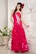 Hot Pink Ankle-length Sweetheart Prom Dress with Ruffles Layered