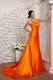 Orange Red Gorgeous Straps Beaded Decorate Criss Cross Prom Dress