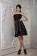 Black Strapless Hand Made Flower Column Prom Dress Under 100