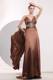 Sexy Brown Empire Straps Prom / Evening Dress Brush Train Elastic Woven Satin Beading