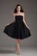 Simple Empire Black Strapless Sash Knee-length Dress for Prom