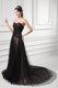 Formal Empire Sweetheart Court Train Black Tulle Ruching Evening Dress