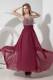 Empire Straps Beading Prom Dress Ankle-length Chiffon