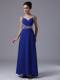 Sweetheart Straps Royal Blue Floor-length Prom Dress with Beading