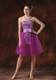Detachable Lavender Tulle Mini-length Prom Dress with Bowknot and Sequins