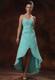 High-low Spaghetti Straps Beaded Dresses for Prom in Apple Green