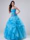 Ruche Ruffles and Pick-ups Sweet 15 Dresses with Beaded Purple Appliques
