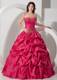 Petal Neckline Quinceanera Party Dress with Pick-ups and Beading Appliques