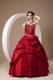 Sweetheart Pick-ups and Appliques Full Length Quinceanera Dresses in Red