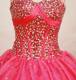 Pretty Hot Pink Puffy Corset Back Paillette Dress for Quince