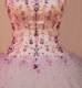 Exclusive Strapless Embroidery on White Tulle Quinceanera Dress