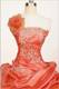 Gorgeous Flamingo One Shoulder Appliques Quinceanera Dresses