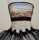 Sexy Sheer Black and White Tulle Strapless Ruffled Organza Quince Dress