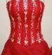 Appliques Red Rolling Flowers Quinceanera Dresses Corset Back