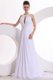 A-line Chiffon Scoop Appliques Sweep Train Wedding Dress