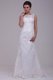 Column High Neck Appliques Lace Wedding Dress with Brush Train