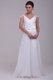 Empire V-Neck Floor-length Zipper Up Wedding Dress with Beading