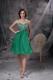 Sweet Green Sweetheart Beaded Decorate Knee-length Prom Dress