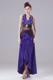 Exquisite Purple Prom Dress With Beading Halter and High-low