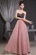 Pink Sweetheart Long Prom Dress with Pleat Decorate and Lace