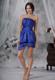 Royal Column Sheath Strapless Mini-length Ruched Evening Dress