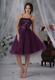 Spaghetti Straps Knee-length Paillette Prom Evening Dress in Purple