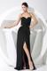 Pretty Halter Top Black V-neck Column Prom Dress for Cheap