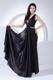 Sexy V-neck Ruched Elastic Woven Satin Empire Prom Dresses