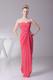 Unique Ruching Sweetheart Long Zipper-up Back Chiffon Prom Dress